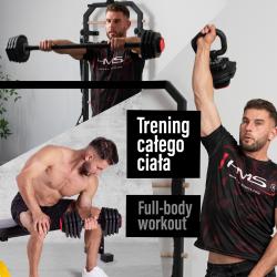 HMS Jednoručný / obojručný variabilný činka SGR18 PRO SET 3v1 40 kg