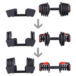 HMS Jednoručný / obojručný variabilný činka SGR18 PRO SET 3v1 40 kg