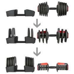 HMS Jednoruční / obouruční variabilní činka SGR40 PRO SET 2v1 40 kg