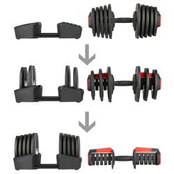 HMS Jednoručný / obojručný variabilný činka SGR40 PRO SET 2v1 40 kg