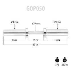 HMS Jednoruční olympijská osa GOP050 5kg 50cm