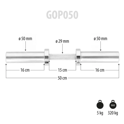 HMS Jednoruční olympijská osa GOP050 5kg 50cm