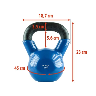 HMS KN 12 KG KETTLEBELL POKRYTÝ VINYLEM