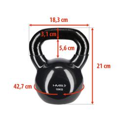 HMS Kettlebell pokrytý vinylem KNV10 10 kg, černý