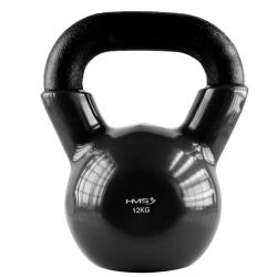 HMS Kettlebell pokrytý vinylom KNV12 12 kg, čierny