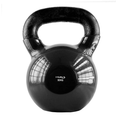 HMS Kettlebell pokrytý vinylem KNV32 32 kg, černý HMS Kettlebell pokrytý vinylem KNV32 32 kg, černý