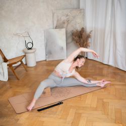 HMS Korková sada na jógu - podložka YM11, jóga blok KJ02 a popruh SJ02