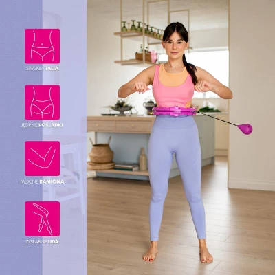 HMS Masážní hula hoop Home FH01 se závažím fialová