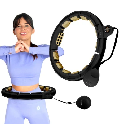 HMS Masážní hula hoop HHM13 se závažím, magnety a počítadlem černá