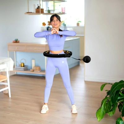 HMS Masážní hula hoop HHM13 se závažím, magnety a počítadlem černá