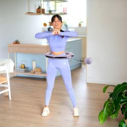 HMS Masážní hula hoop HHM13 se závažím, magnety a počítadlem fialová