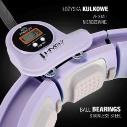 HMS Masážny hula hoop HHM13 so závažím, magnetmi a počítadlom fialová