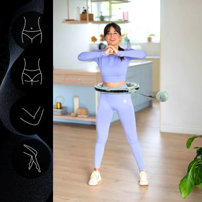 HMS Masážní hula hoop HHM13 se závažím, magnety a počítadlem zelená