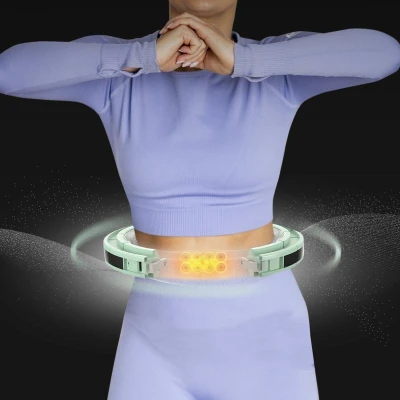 HMS Masážní hula hoop HHM13 se závažím, magnety a počítadlem zelená