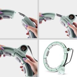 HMS Masážní hula hoop HHM13 se závažím, magnety a počítadlem zelená