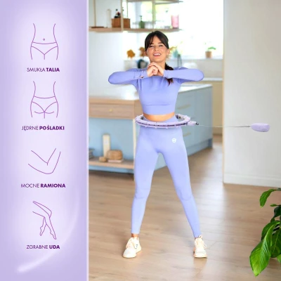 HMS Masážní hula hoop HHM14 se závažím a počítadlem fialová