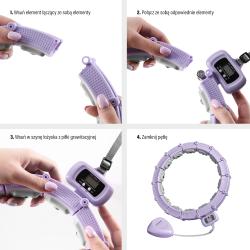 HMS Masážní hula hoop HHM14 se závažím a počítadlem fialová