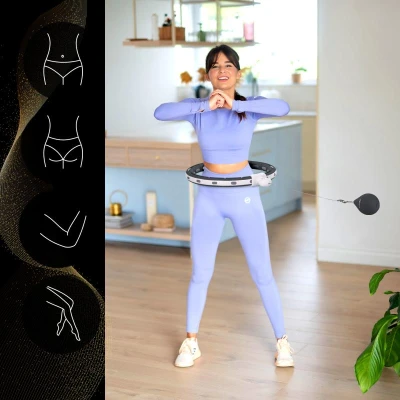 HMS Masážní hula hoop HHM15 se závažím, magnety a počítadlem černá