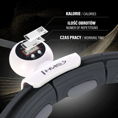 HMS Masážní hula hoop HHM15 se závažím, magnety a počítadlem černá