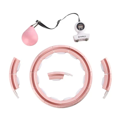 HMS Masážní hula hoop HHM15 se závažím, magnety a počítadlem růžová