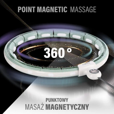 HMS Masážní hula hoop HHM15 se závažím, magnety a počítadlem zelená