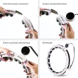 HMS Masážny hula hoop HHM16 so závažím, magnetmi a počítadlom