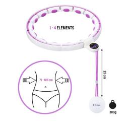 HMS Masážní hula hoop HHM17 se závažím, magnety a počítadlem bílá/fialová