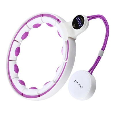 HMS Masážní hula hoop HHM17 se závažím, magnety a počítadlem bílá/fialová HMS Masážní hula hoop HHM17 se závažím, magnety a počítadlem bílá/fialová