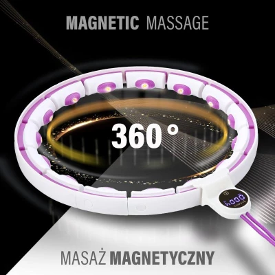 HMS Masážní hula hoop HHM17 se závažím, magnety a počítadlem bílá/fialová