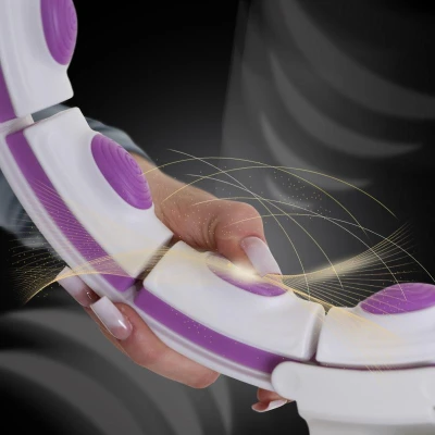 HMS Masážní hula hoop HHM17 se závažím, magnety a počítadlem bílá/fialová