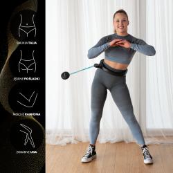 HMS Masážny hula hoop HHM17 so závažím, magnetmi a počítadlom čierna/mätová