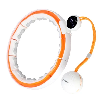 HMS Masážní hula hoop HHM21 se závažím, magnety a počítadlem bílá/oranžová HMS Masážní hula hoop HHM21 se závažím, magnety a počítadlem bílá/oranžová