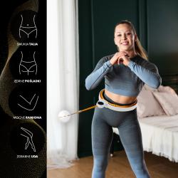 HMS Masážny hula hoop HHM21 so závažím, magnetmi a počítadlom biela/oranžová