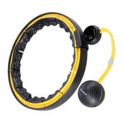 HMS Masážny hula hoop HHM21 so závažím, magnetmi a počítadlom čierna/žltá