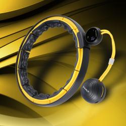 HMS Masážní hula hoop HHM21 se závažím, magnety a počítadlem černá/žlutá