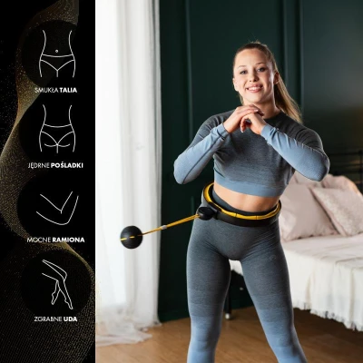 HMS Masážní hula hoop HHM21 se závažím, magnety a počítadlem černá/žlutá (VÝPRODEJ)