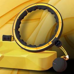 HMS Masážní hula hoop HHM21 se závažím, magnety a počítadlem černá/žlutá (VÝPRODEJ)