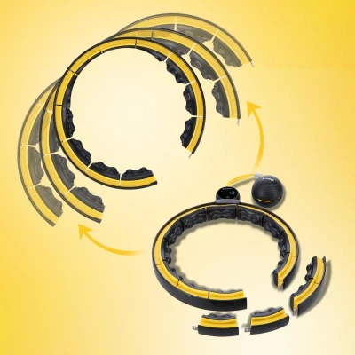 HMS Masážní hula hoop HHM21 se závažím, magnety a počítadlem černá/žlutá (VÝPRODEJ)