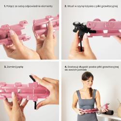 HMS Masážny hula hoop HHW01 so závažím ružová