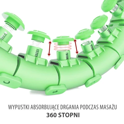 HMS Masážní hula hoop HHW01 se závažím zelená