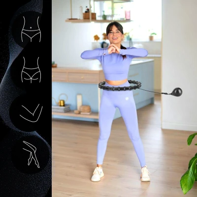 HMS Masážní hula hoop HHW02 se závažím černá