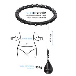 HMS Masážny hula hoop HHW02 so závažím čierna