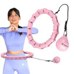 HMS Masážny hula hoop HHW02 so závažím ružová