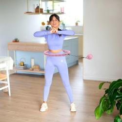 HMS Masážní hula hoop HHW02 se závažím růžová (VÝPRODEJ)