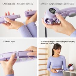 HMS Masážne hula hop HHW09 so závažím a počítadlom fialová