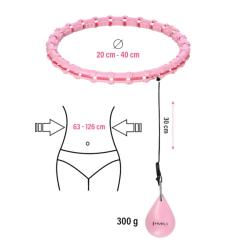 HMS Masážní hula hoop HHW11 PLUS SIZE se závažím růžová