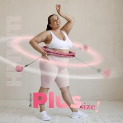 HMS Masážny hula hoop HHW11 PLUS SIZE so závažím ružová