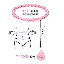 HMS Masážní hula hoop HHW11 PLUS SIZE se závažím růžová (VÝPRODEJ)