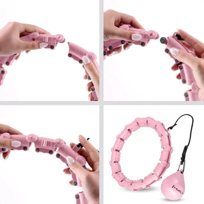 HMS Masážní hula hoop HHW11 PLUS SIZE se závažím růžová (VÝPRODEJ)
