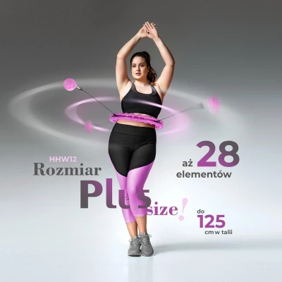HMS Masážní hula hop HHW12 plus size se závažím fialová